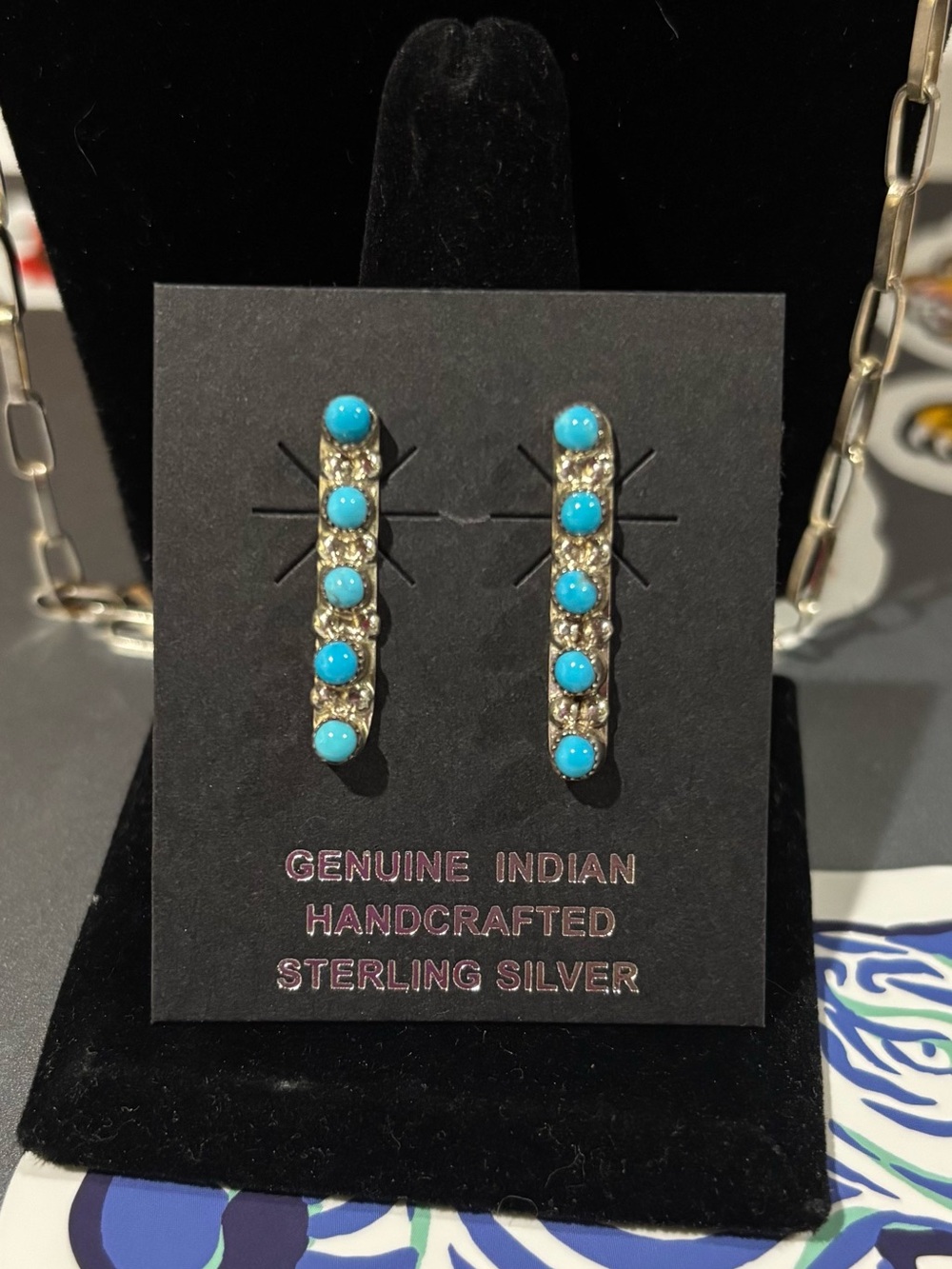 Navajo SS & Turquoise Post Earrings